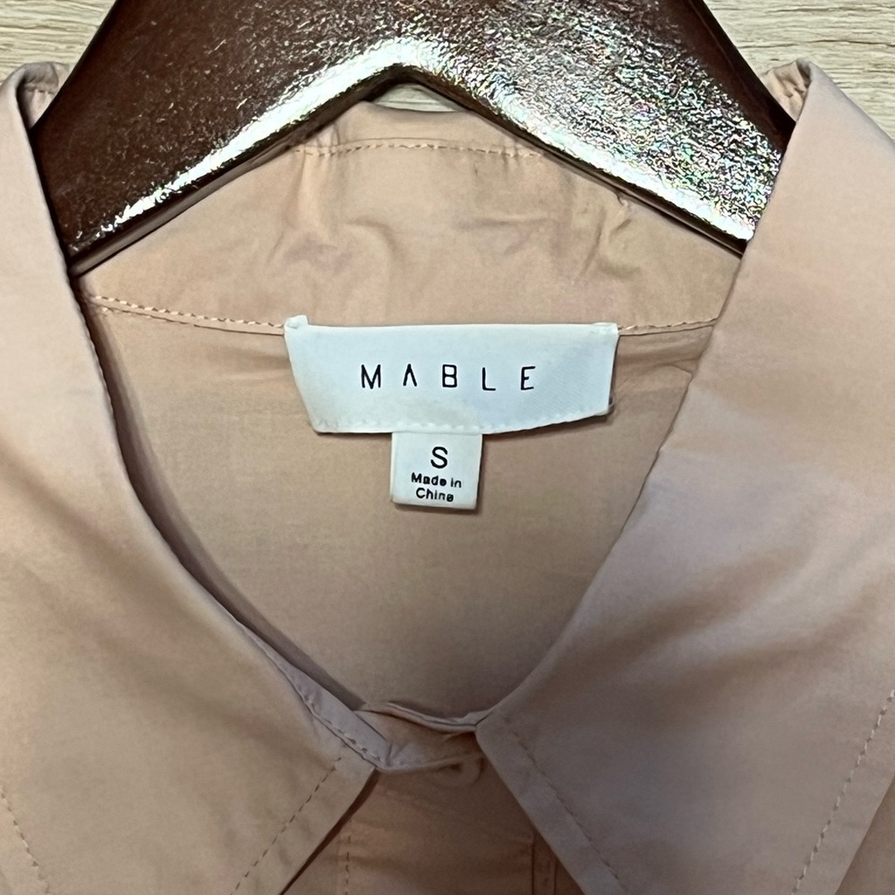 Mable Elegant Peachy/Pink Button-Down peasant Midi Dress Women’s Size Small. - Picture 8 of 10